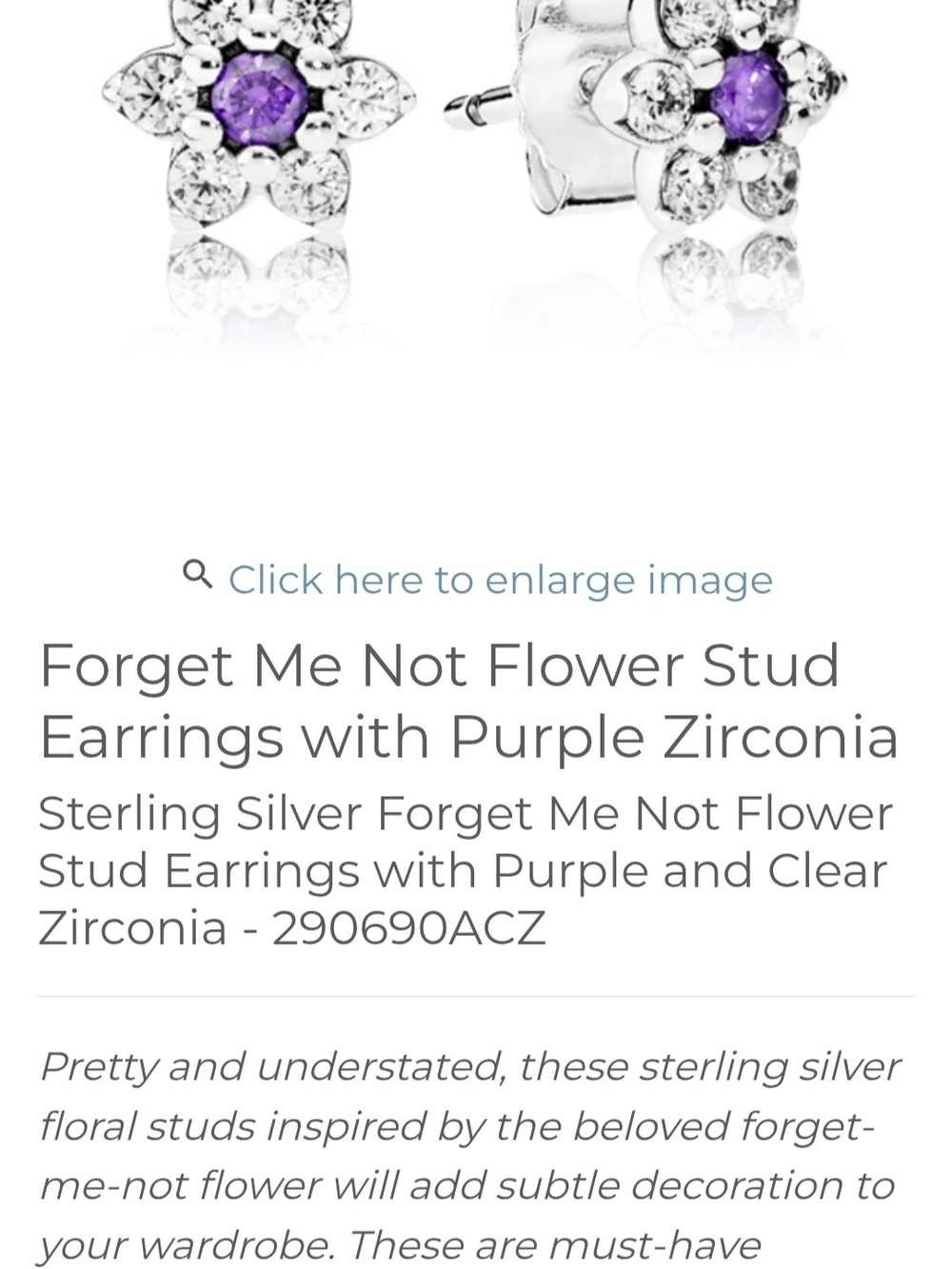 Pandora "Forget Me Not" Studs - Picture 3 of 3